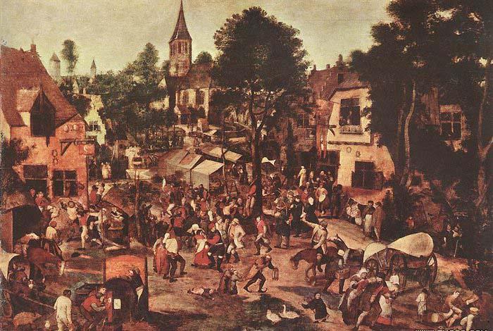BRUEGHEL, Pieter the Younger Village Feast Norge oil painting art